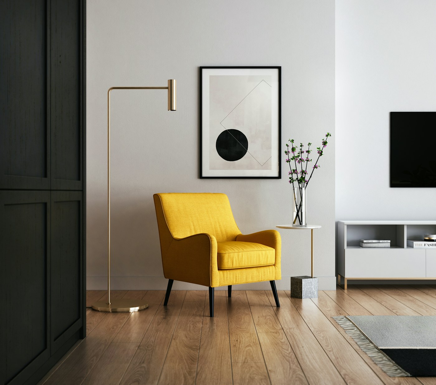 A practical bed & bath scene in a lived-in home