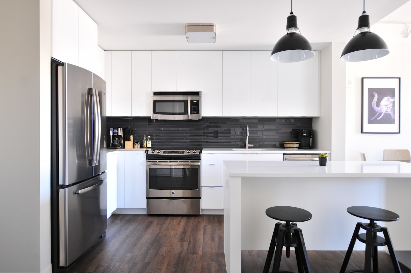 A practical kitchen scene in a lived-in home