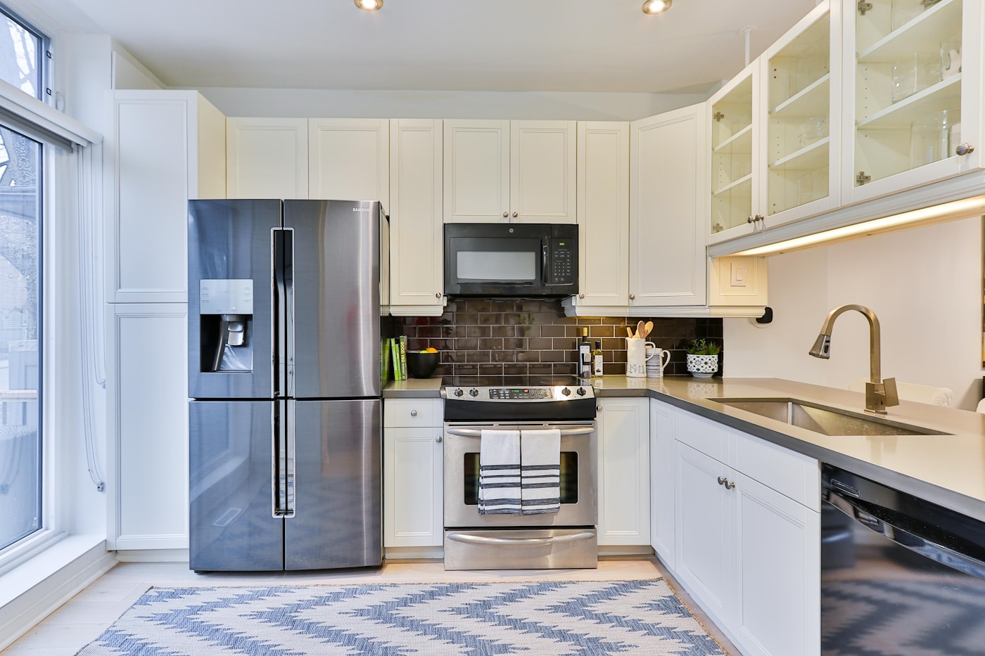A practical kitchen scene in a lived-in home
