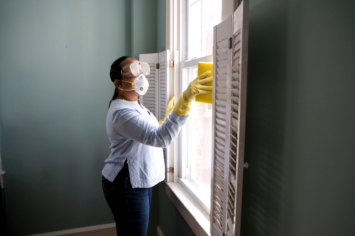 A practical cleaning & laundry scene in a lived-in home
